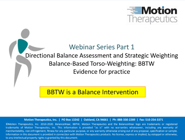 Balance-Based Torso-Weighting Pre-Webinar 1 & 2